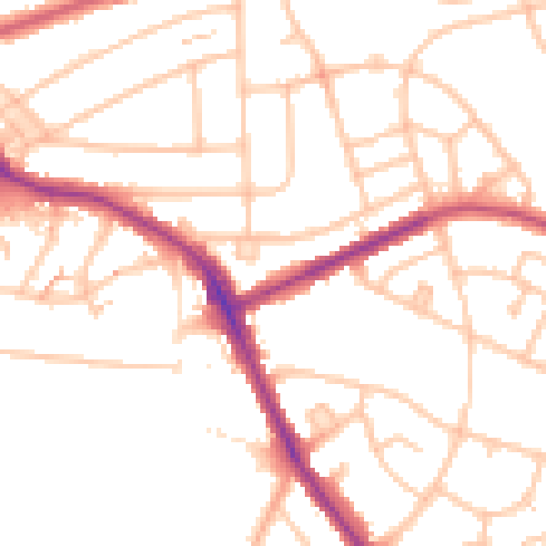 Daytime road noise heatmap for BR1 5NY