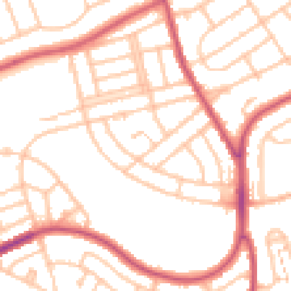 Daytime road noise heatmap for BR1 5PB