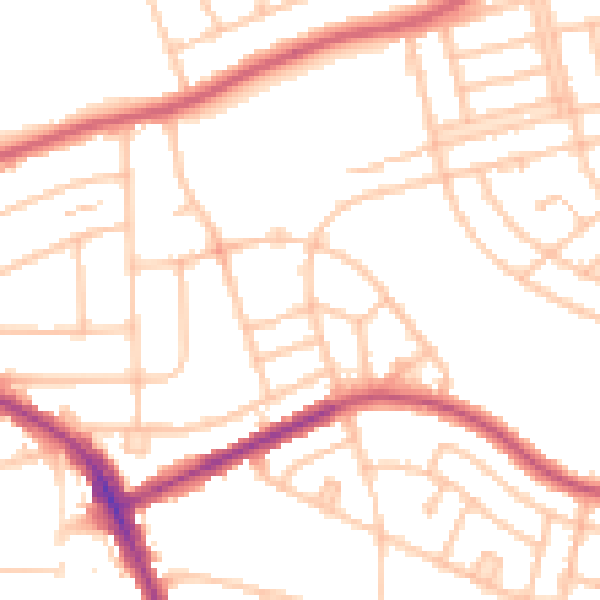 Daytime road noise heatmap for BR1 5PN