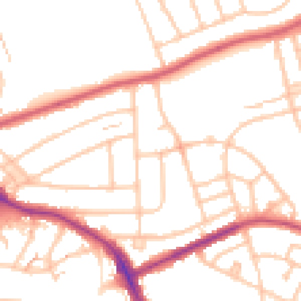 Daytime road noise heatmap for BR1 5QB