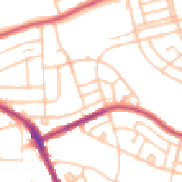 Daytime road noise heatmap for BR1 5QJ
