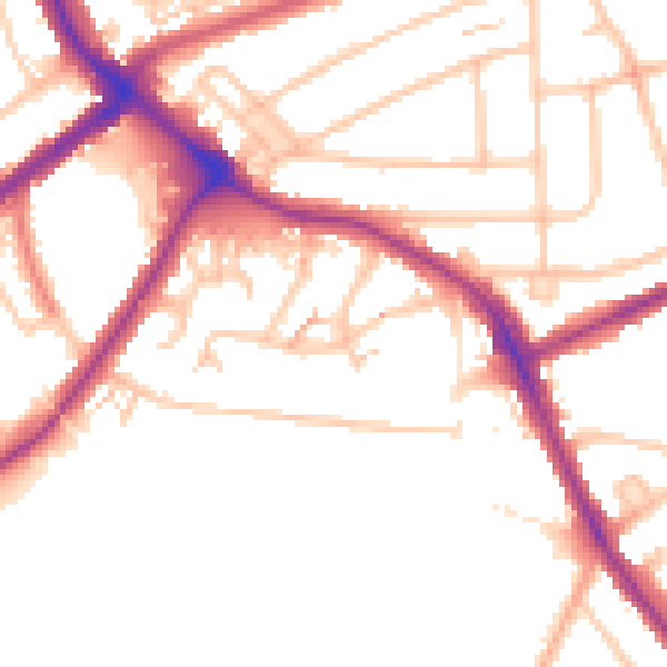 Daytime road noise heatmap for BR1 5QR