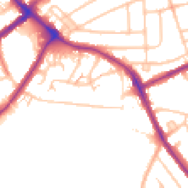 Daytime road noise heatmap for BR1 5QS