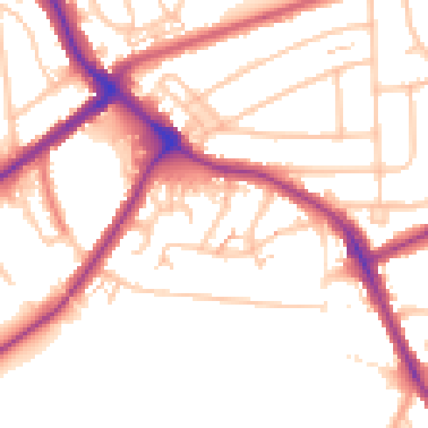 Daytime road noise heatmap for BR1 5QU