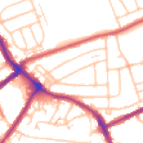 Daytime road noise heatmap for BR1 5RA