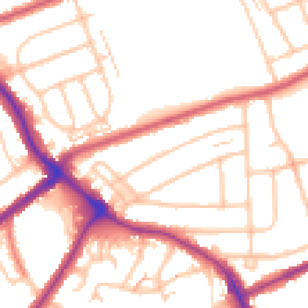 Daytime road noise heatmap for BR1 5RT
