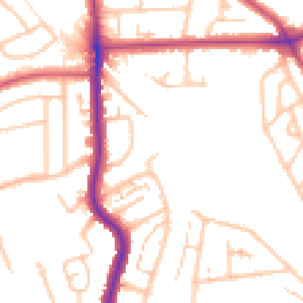 Daytime road noise heatmap for BR1 5RY