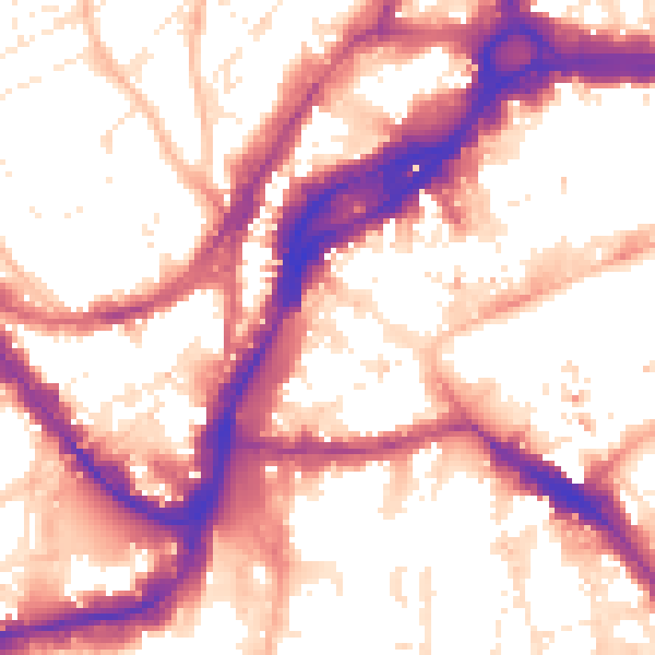 Daytime road noise heatmap for BS1 1DE