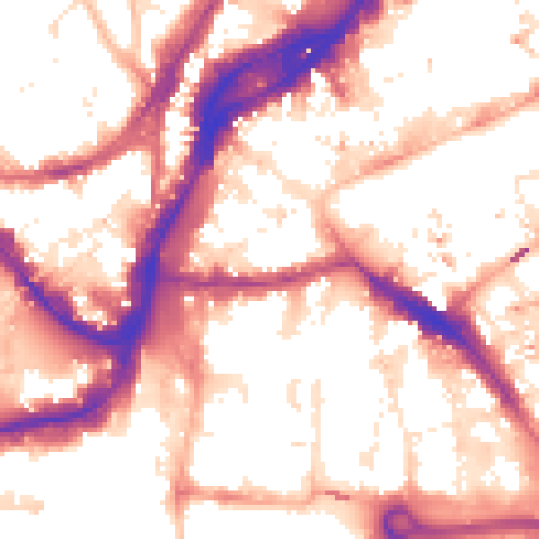 Daytime road noise heatmap for BS1 1DL