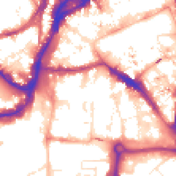 Daytime road noise heatmap for BS1 1DQ