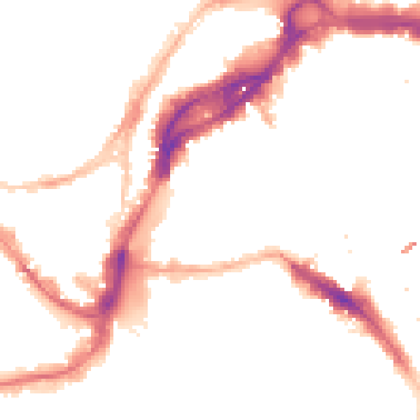 Night-time road noise heatmap for BS1 1DW