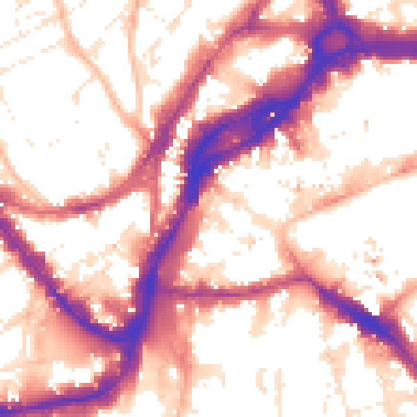 Daytime road noise heatmap for BS1 1DZ
