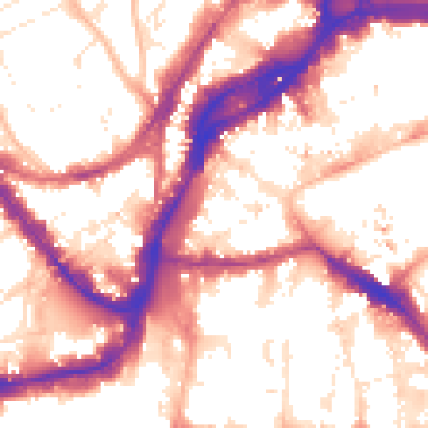Daytime road noise heatmap for BS1 1EA