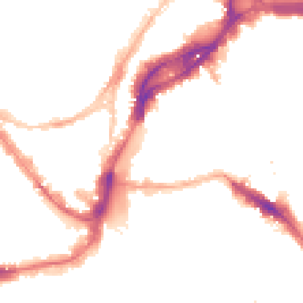 Night-time road noise heatmap for BS1 1EA