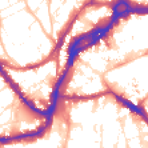 Daytime road noise heatmap for BS1 1EB