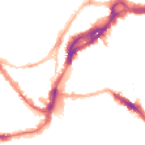 Night-time road noise heatmap for BS1 1EB