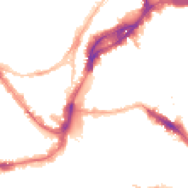 Night-time road noise heatmap for BS1 1EL
