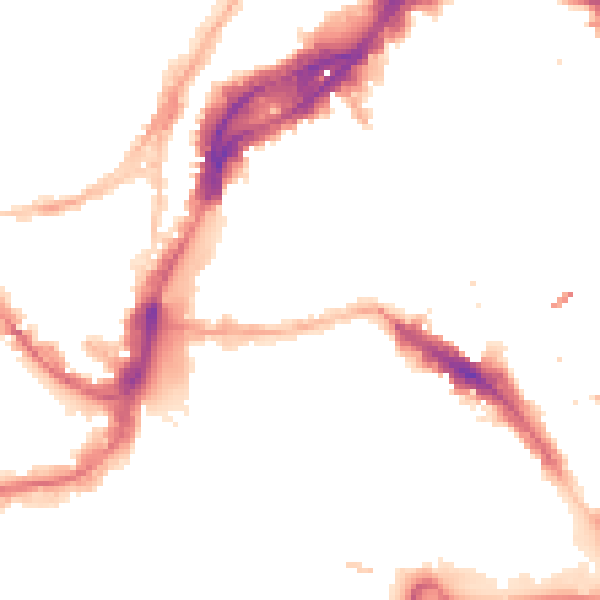 Night-time road noise heatmap for BS1 1HW