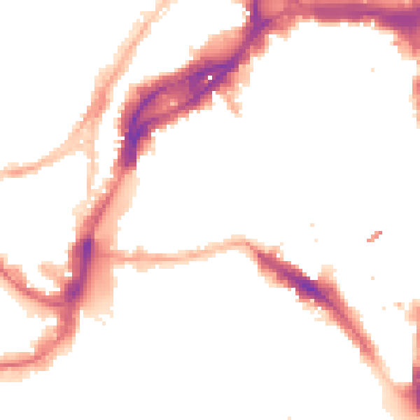 Night-time road noise heatmap for BS1 1JN