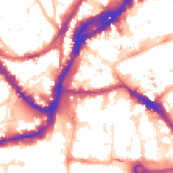 Daytime road noise heatmap for BS1 1JR