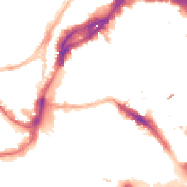 Night-time road noise heatmap for BS1 1LA
