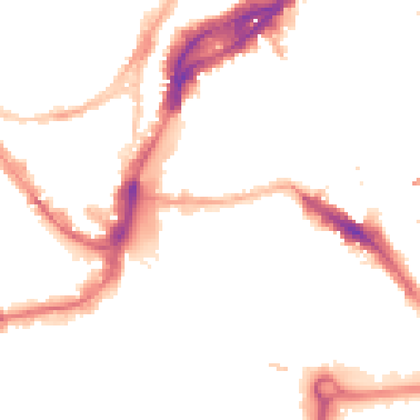 Night-time road noise heatmap for BS1 1NG