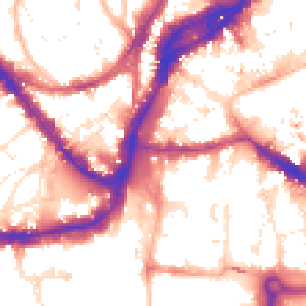 Daytime road noise heatmap for BS1 1NS