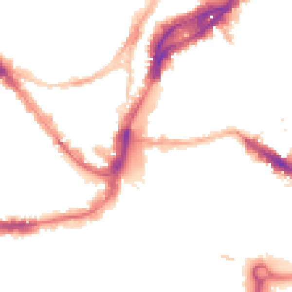 Night-time road noise heatmap for BS1 1NS