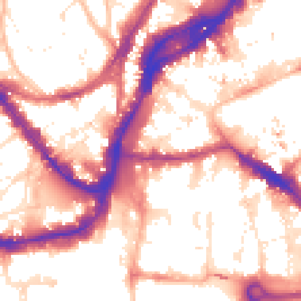 Daytime road noise heatmap for BS1 1RT