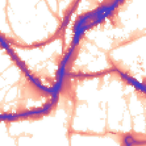 Daytime road noise heatmap for BS1 1RU