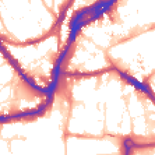 Daytime road noise heatmap for BS1 1SE