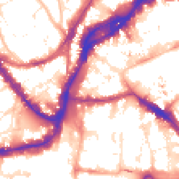 Daytime road noise heatmap for BS1 1XA