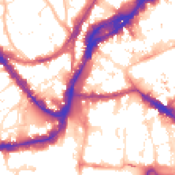 Daytime road noise heatmap for BS1 1XH