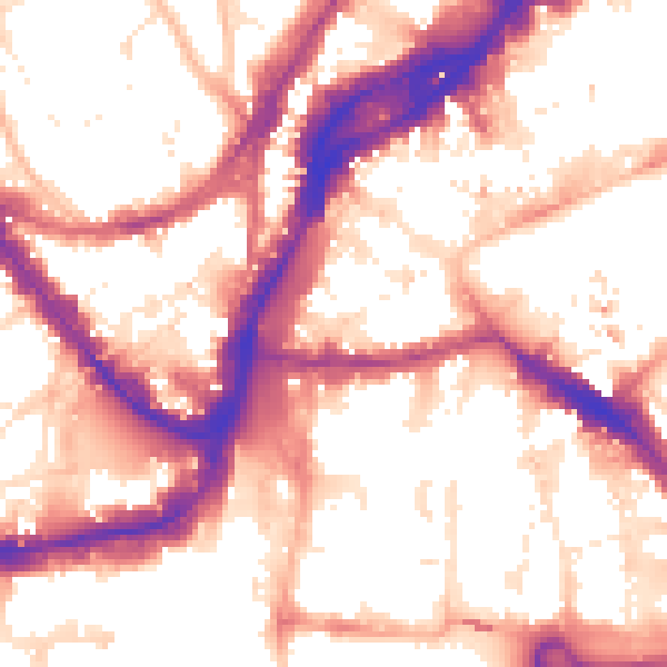 Daytime road noise heatmap for BS1 1YA