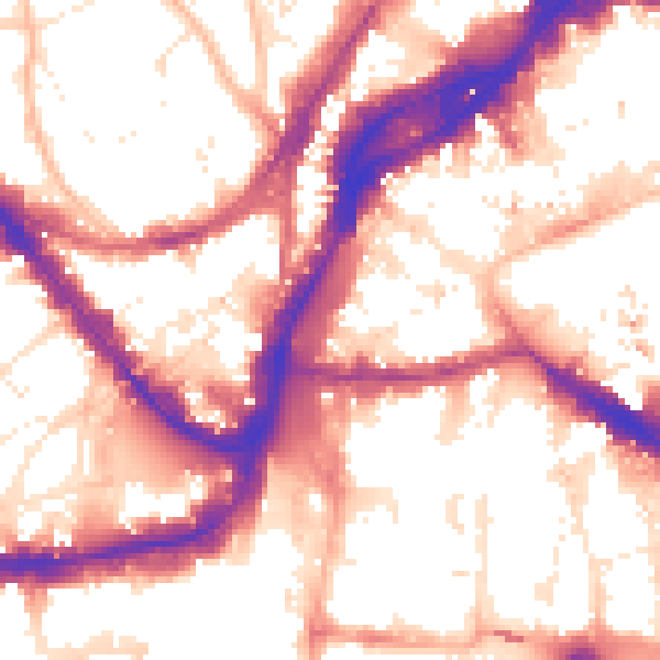 Daytime road noise heatmap for BS1 1YL