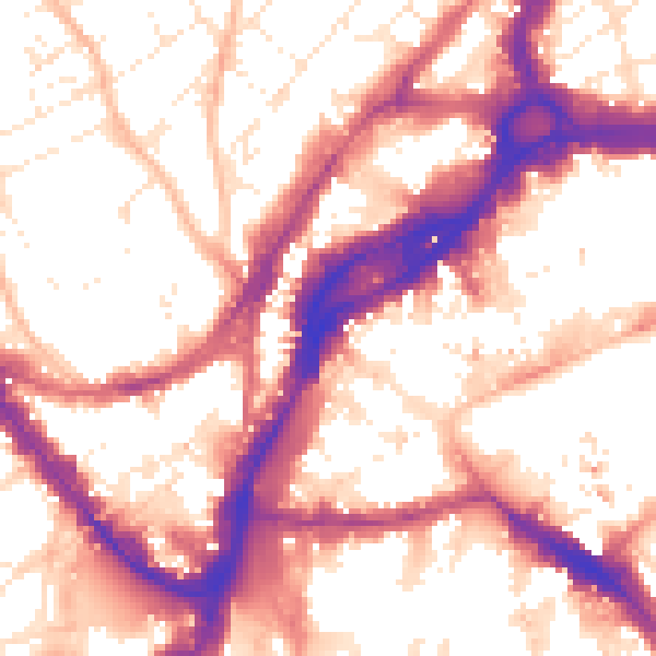 Daytime road noise heatmap for BS1 2AF
