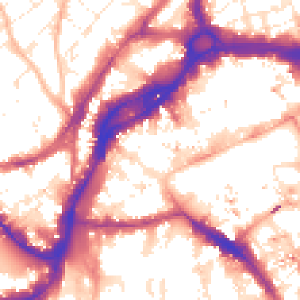 Daytime road noise heatmap for BS1 2EY