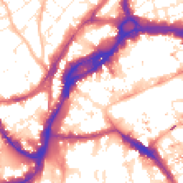 Daytime road noise heatmap for BS1 2HR