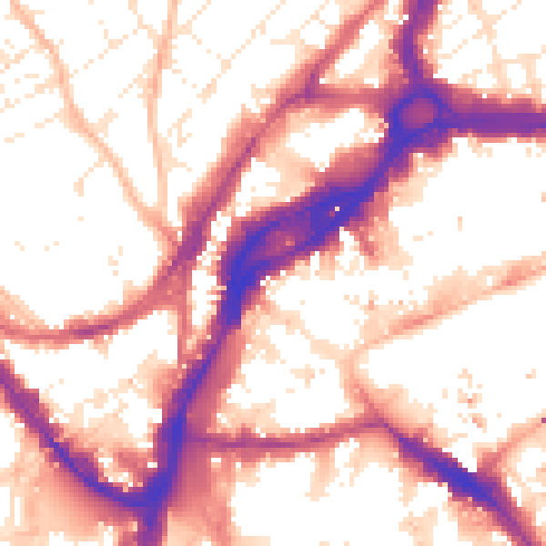Daytime road noise heatmap for BS1 2JT