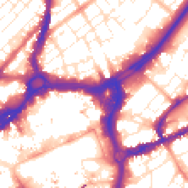 Daytime road noise heatmap for BS1 3BF