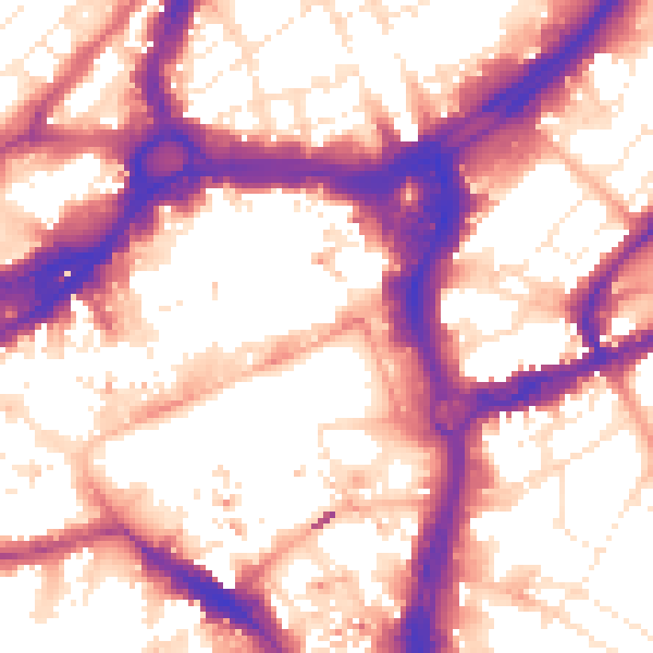 Daytime road noise heatmap for BS1 3DQ
