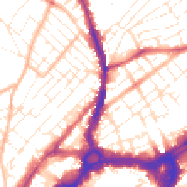 Daytime road noise heatmap for BS1 3RB