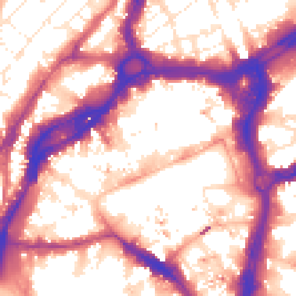 Daytime road noise heatmap for BS1 3XE