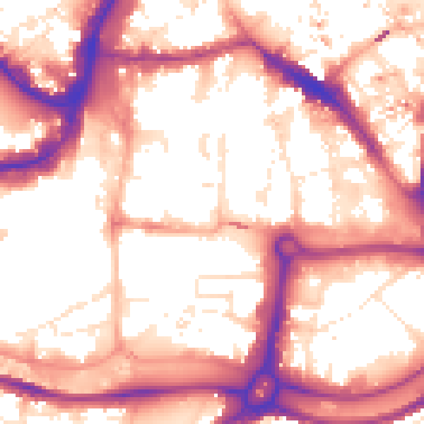 Daytime road noise heatmap for BS1 4AP