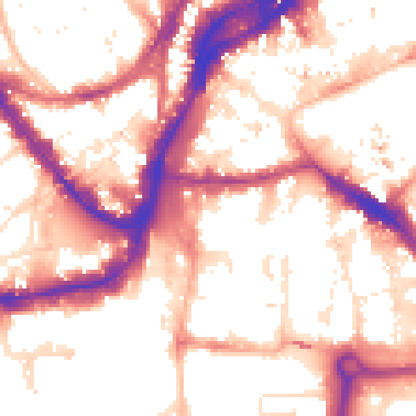 Daytime road noise heatmap for BS1 4AR