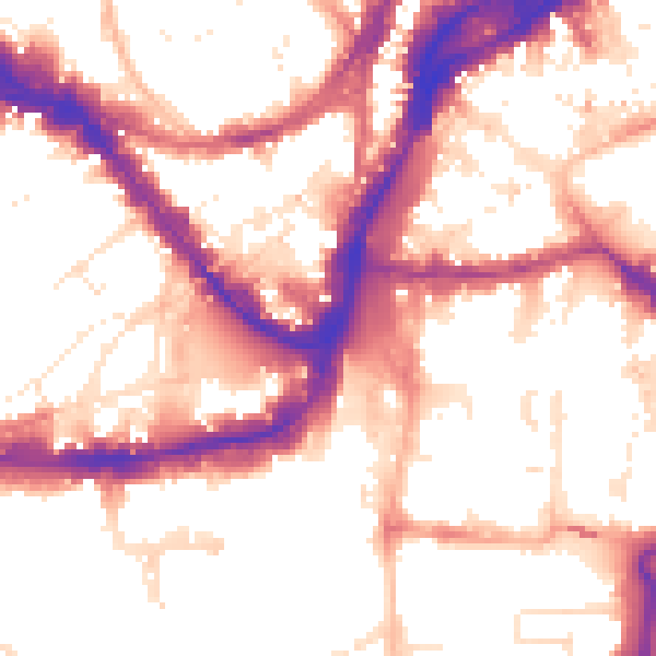Daytime road noise heatmap for BS1 4XJ