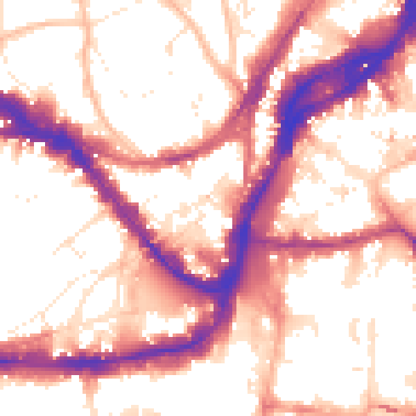Daytime road noise heatmap for BS1 5AJ