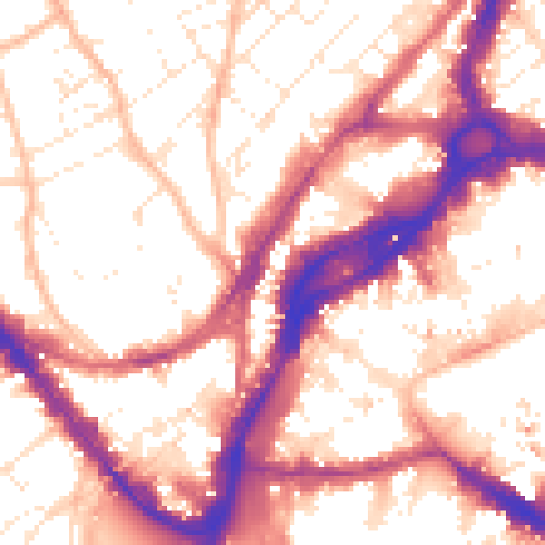 Daytime road noise heatmap for BS1 5BD