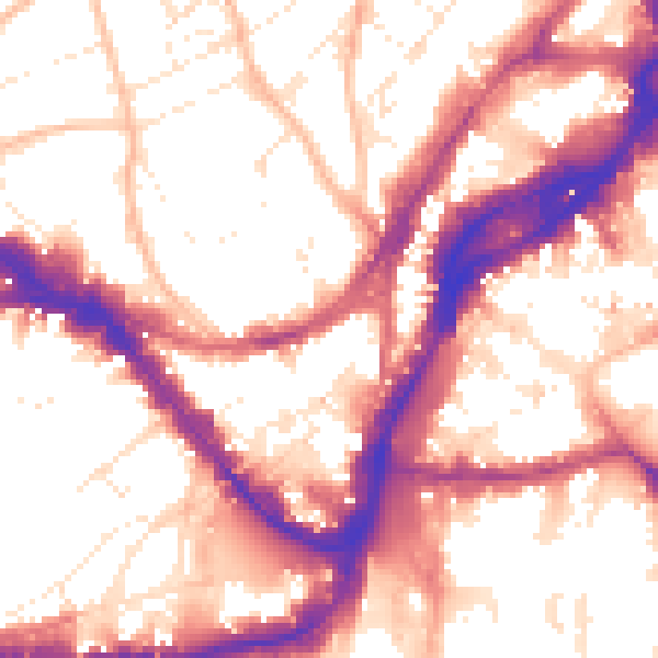 Daytime road noise heatmap for BS1 5BJ