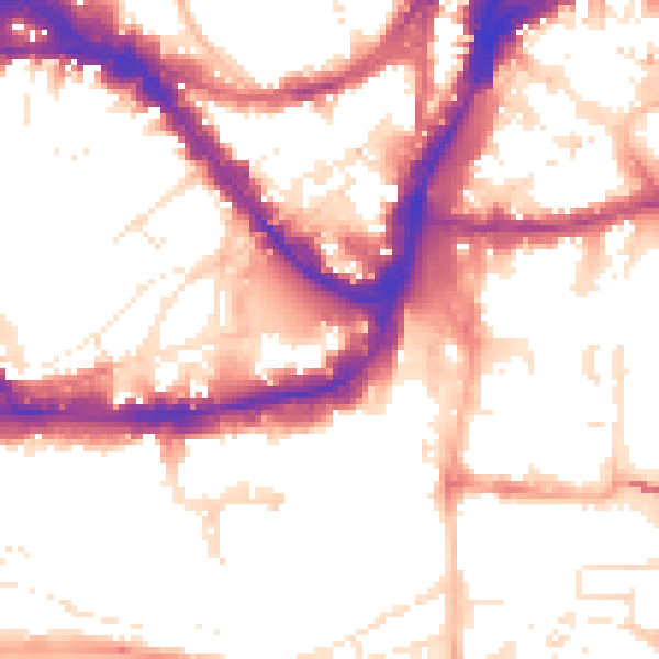 Daytime road noise heatmap for BS1 5DD